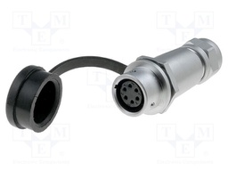 Plug; female; SF12; PIN: 6; IP67; 4÷6.5mm; 5A; soldering; for cable