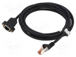 Extender RJ45; F/UTP; 6; Cu; PVC; black; 500mm; Cores: 8; Øcable: 6mm