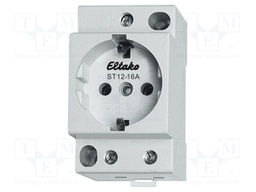 F-type socket (Schuko); 250VAC; 16A; for DIN rail mounting
