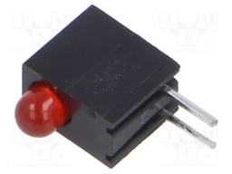 LED; in housing; red; 3mm; No.of diodes: 1; 20mA; Lens: diffused; 40°