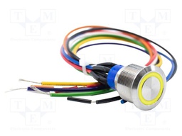 Switch: vandal resistant; DPDT; 3A/250VAC; IP67; ON-ON; yellow; 24V