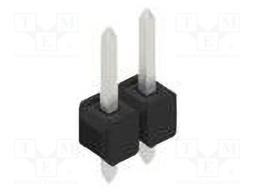 Connector: pin strips; pin header; male; PIN: 2; 2.54mm; THT; 1x2