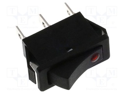 ROCKER; SPST; ON-OFF; 20A/125VAC; black; LED; R4; 30.1x11.1mm