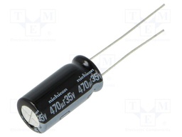 ALUMINUM ELECTROLYTIC CAPACITOR 470UF, 35V, 20%, RADIAL