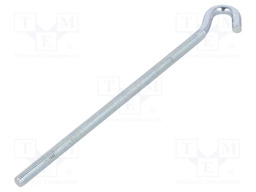 Hook; angular; steel; zinc; Thread len: 146mm; Overall len: 170mm