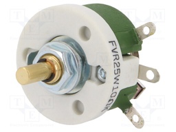 Potentiometer: shaft; single turn; 10Ω; 25W; ±10%; 6mm; wirewound