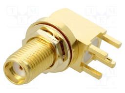 Connector: SMA; socket; female; angled; THT; PTFE; gold-plated
