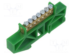 Connector: terminal block; ways: 1; terminals: 7; green