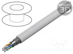 Wire: data transmission; chainflex® CFCLEAN8; 4x2x0.14mm2; white