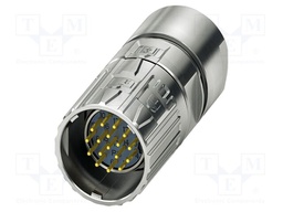 Connector: M23; plug; PIN: 17; crimped; straight; M23 PRO; 8A; 125V