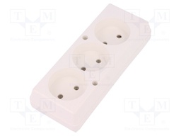 Connector: AC supply; splitter; Layout: 2P; Type: round; white; 16A