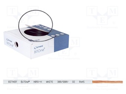 Wire; BiTOne; stranded; Cu; 0.5mm2; white; PVC; 300/500V; 100m