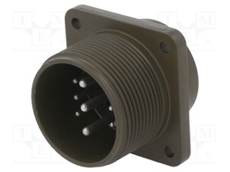 Circular Connector, MIL-DTL-5015 Series, Box Mount Receptacle, 9 Contacts, Solder Pin, Threaded