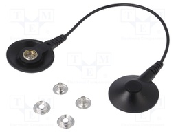Ground cord; ESD; Features: 2 10mm female press stud; black; 1MΩ