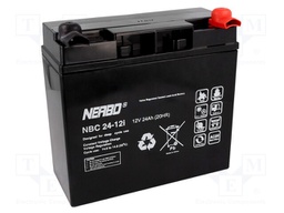 Re-battery: acid-lead; 12V; 24Ah; AGM; maintenance-free