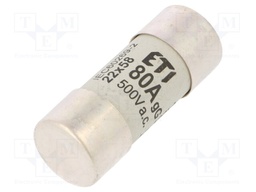 Fuse: fuse; gG; 80A; 500VAC; cylindrical,industrial; 22x58mm