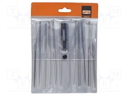 Files; needle; Package: bag; Handle material: plastic; Cut: 2