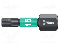 Screwdriver bit; Torx®; TX15; Overall len: 25mm; Plating: diamond