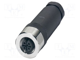 Connector: M12; plug; PIN: 4; 250V; straight; IP65; screw terminal