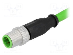 Plug; M12; PIN: 4; male; D code-Ethernet; 5m; Insulation: PVC; cables