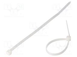 Cable tie; lumiscent; L: 100mm; W: 2.5mm; white; polyamide