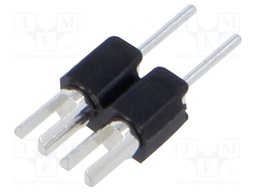 Connector: pin strips; pin header; male; PIN: 2; 2.54mm; THT; 1x2