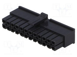 Plug; wire-board; female; Minitek Pwr 3.0; 3mm; PIN: 24; for cable