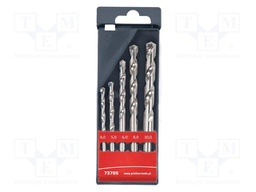 Drill set; for concrete; plastic box; 4mm,5mm,6mm,8mm,10mm