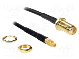 Cable; 200mm; MMCX male,SMA female; black; Øcable: 2.8mm; 50Ω