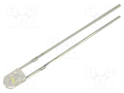 LED; white; 3mm; 4000÷6000(typ)-10000mcd; 55°; Front: convex
