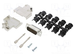 D-Sub; PIN: 15; male; shielded; angled 45°; screw terminal; UNC4-40