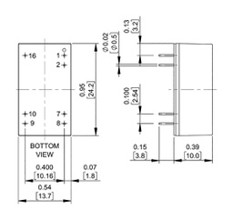 Converter: DC/DC; 6W; Uin: 18÷74VDC; Uout: 15VDC; Iout: 400mA; THT