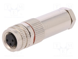 Connector: M8; female; PIN: 3; for cable; plug; 3A; 60V; IP67