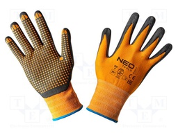 Protective gloves; Size: 11; black-orange; nitryl,nylon