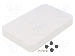 Enclosure: with panel; PF; X: 125mm; Y: 190mm; Z: 25mm; ABS; white
