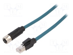 Cable: for sensors/automation; PIN: 8; female; X code-ProfiNET