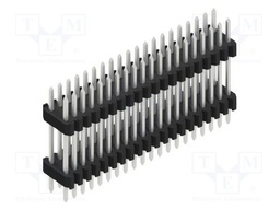 Connector: pin strips; pin header; male; PIN: 40; 1.27mm; THT; 2x20