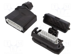 Connector: HDC; Type: with cable gland; Pitch: 66x16mm; 250V; 20A