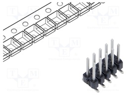 Connector: pin strips; male; PIN: 10; 2.54mm; tinned; SMT; vertical