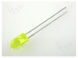 LED; 5mm; yellow; 5÷20mcd; 60°; Front: convex; without flange