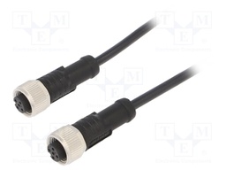 Cable: for sensors/automation; PIN: 5; M12-M12; 1m; plug; plug; 60V