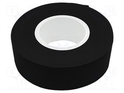 Tape: textile; W: 19mm; L: 25m; Thk: 0.18mm; acrylic; black; -40÷125°C