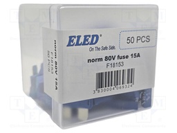 Fuse: fuse; 15A; 80VDC; automotive; 19mm; 19x5.1x20mm