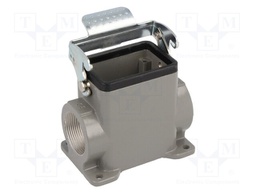 Enclosure: for HDC connectors; size 6B; with latch; high; angled