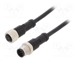 Cable: for sensors/automation; PIN: 5; M12-M12; 0.5m; plug; plug