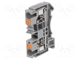 Splice terminal: rail; 0.5÷10mm2; ways: 1; terminals: 2; grey; TS35