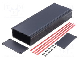 Enclosure: with panel; TUS; X: 84mm; Y: 220mm; Z: 39mm; aluminium