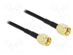 Cable; 5m; RP-SMA male,both sides; black; Øcable: 2.79mm; 50Ω