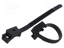 Cable strap clip; L: 120mm; 50pcs; -15÷80°C; StrapLock; Body: black