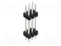 Connector: pin strips; pin header; male; PIN: 6; 2.54mm; THT; 2x3